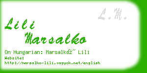 lili marsalko business card